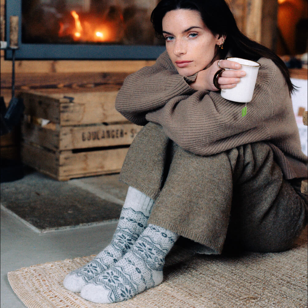 Bergen Wolle - Weiß (1 Paar) - Image 4